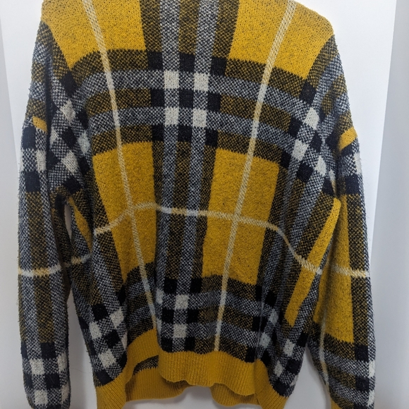 Cider Women's Size XL Yellow Plaid Wool Button Cardigan Sweater - Picture 4 of 4